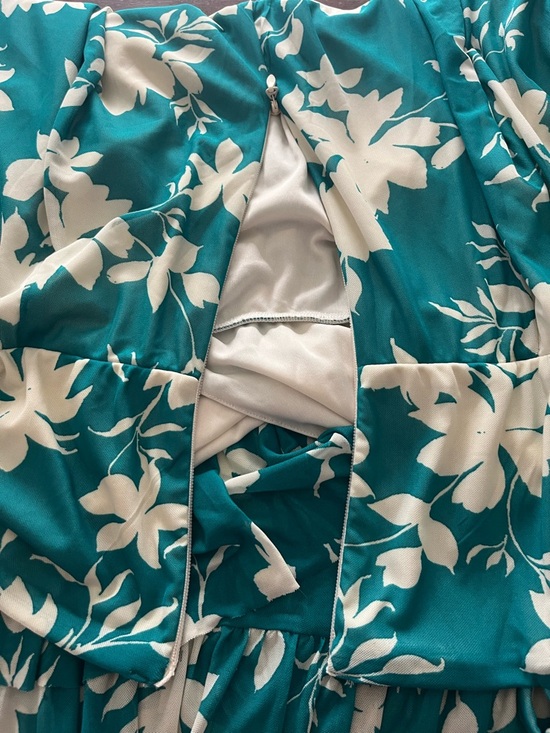 Torrid 3 Teal & White One-Shoulder Floral Midi Dress, Beach, Party - Picture 7 of 9